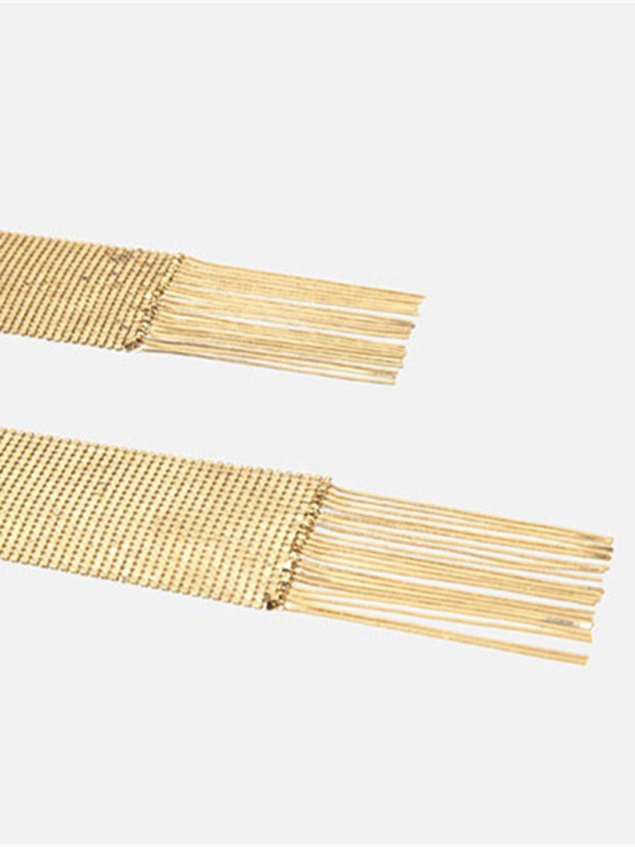 Evelyn Women's Long Scarf featuring a stylish textured design with metal sequins for a touch of elegance and sparkle. 3
