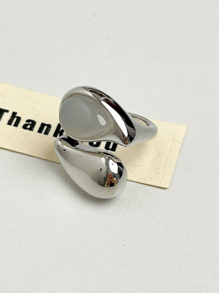 Tara Women's Open Ring featuring a minimalist design in transparent resin, perfect for stylish everyday wear. 4