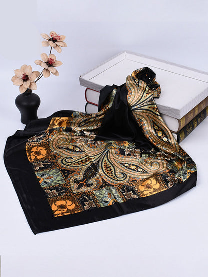 Bella Women's Square Scarf featuring a vibrant paisley print in rich colors, perfect for adding a stylish touch to any outfit. 0