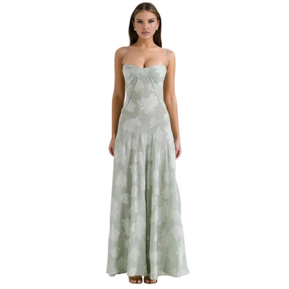 Evelyn Women's Evening Gown | Lightweight Organza Jacquard, Floral Pattern 11