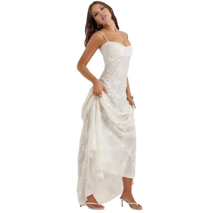 Evelyn Women's Evening Gown | Lightweight Organza Jacquard, Floral Pattern 2
