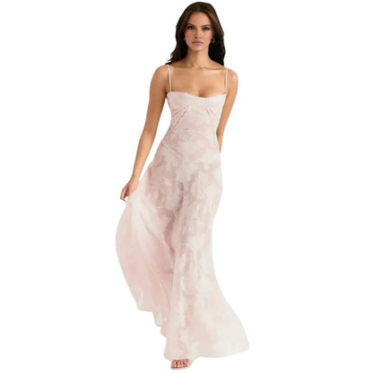 Evelyn Women's Evening Gown | Lightweight Organza Jacquard, Floral Pattern 8
