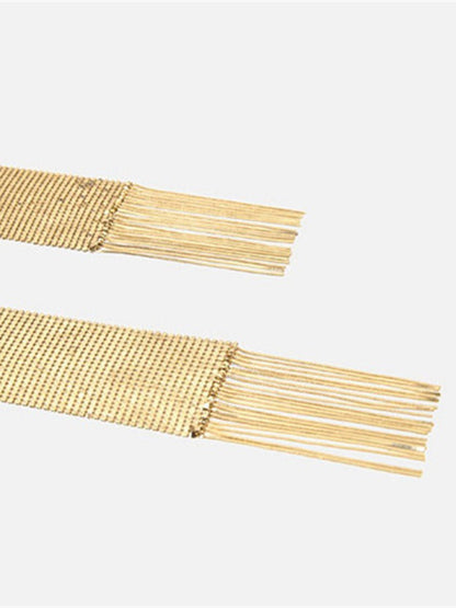 Evelyn Women's Long Scarf featuring a stylish textured design with metal sequins for a touch of elegance and sparkle. 3