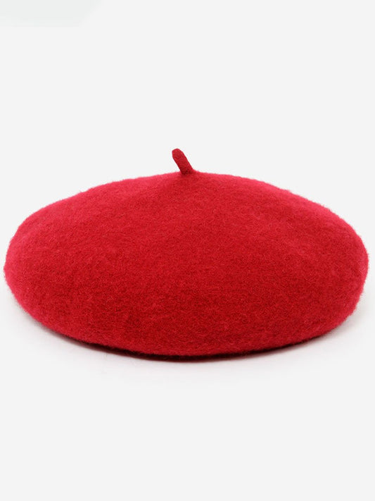 Fiona Women's Retro Wool Beret Hat in rich autumn colors, perfect for stylish warmth during fall and winter. 0