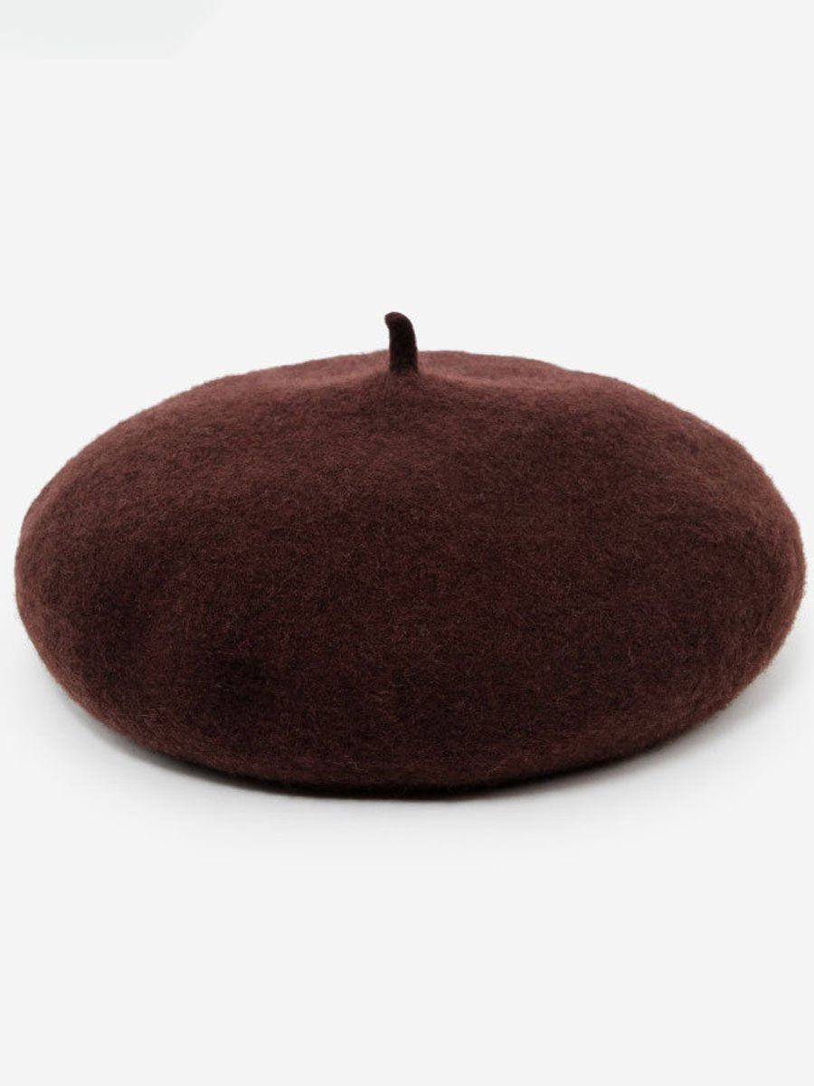 Fiona Women's Retro Wool Beret Hat in rich autumn colors, perfect for stylish warmth during fall and winter. 1