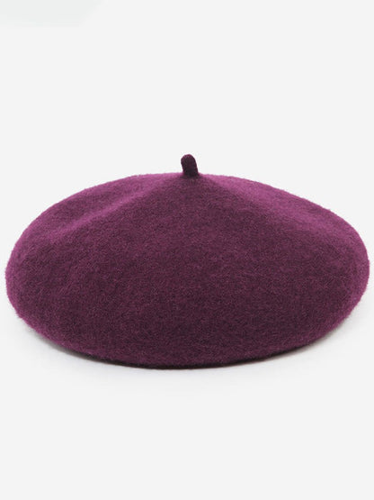 Fiona Women's Retro Wool Beret Hat in rich autumn colors, perfect for stylish warmth during fall and winter. 3