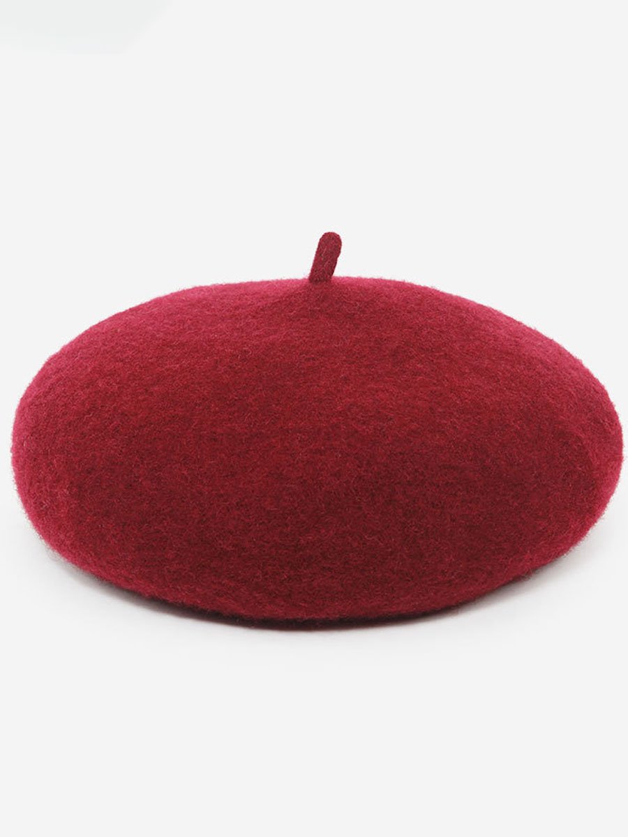 Fiona Women's Retro Wool Beret Hat in rich autumn colors, perfect for stylish warmth during fall and winter. 4