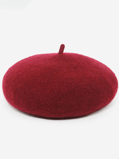 Fiona Women's Retro Wool Beret Hat in rich autumn colors, perfect for stylish warmth during fall and winter. 4