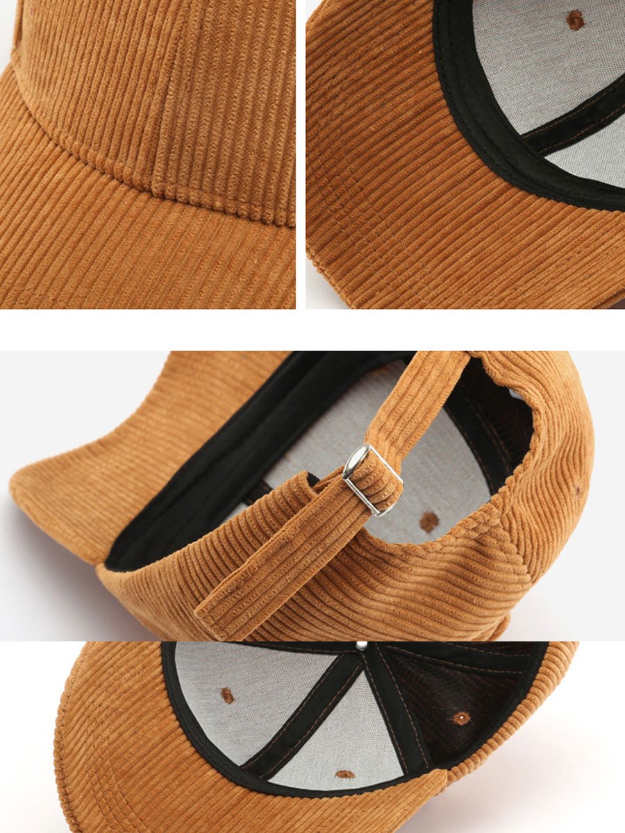Olyra Women's Baseball Cap in premium corduroy with an adjustable fit, perfect for stylish casual wear and outdoor activities. 5