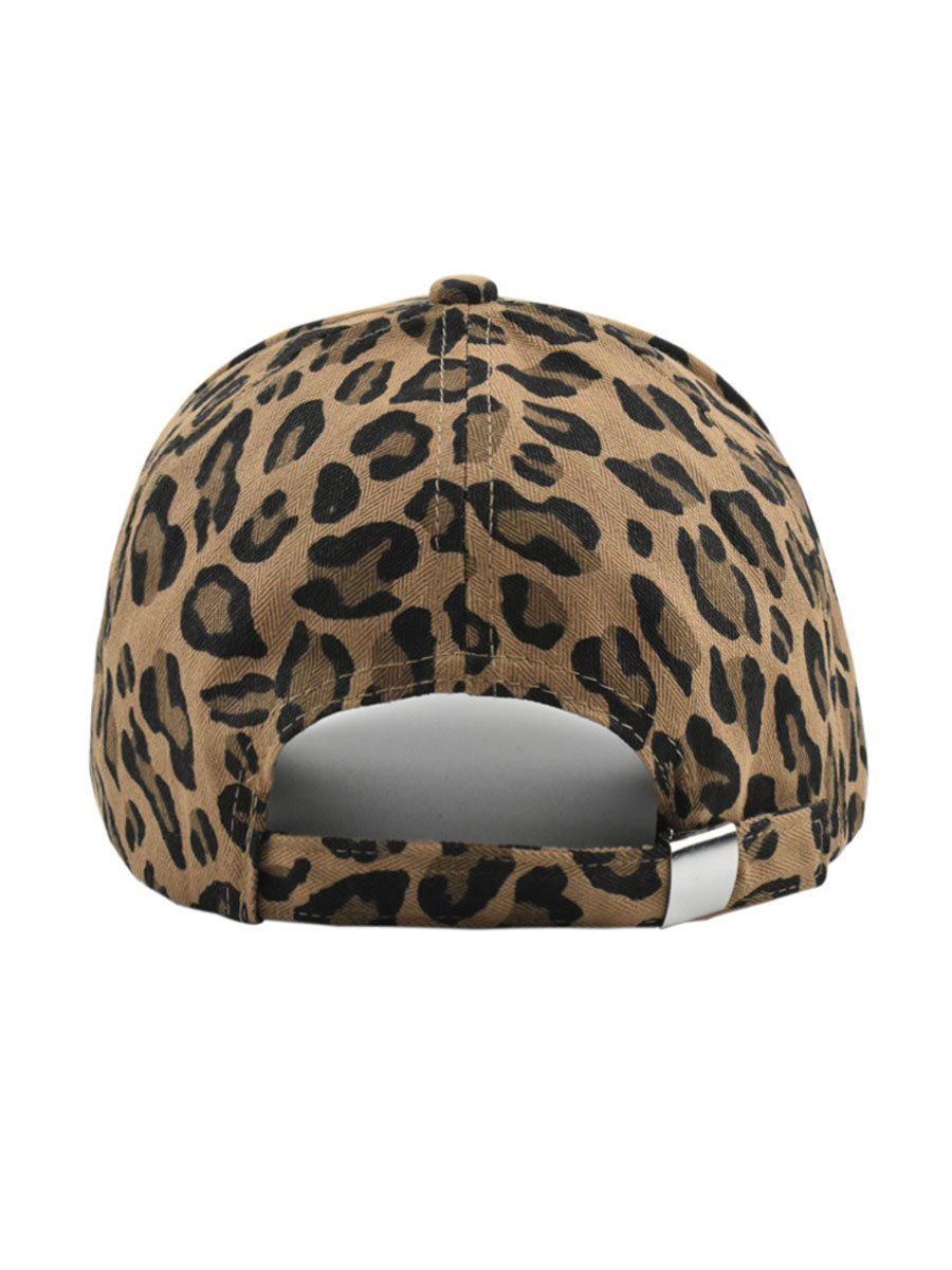 Olyra Women's Vintage Denim Leopard Print Baseball Cap, stylish and trendy headwear for casual outfits. 2