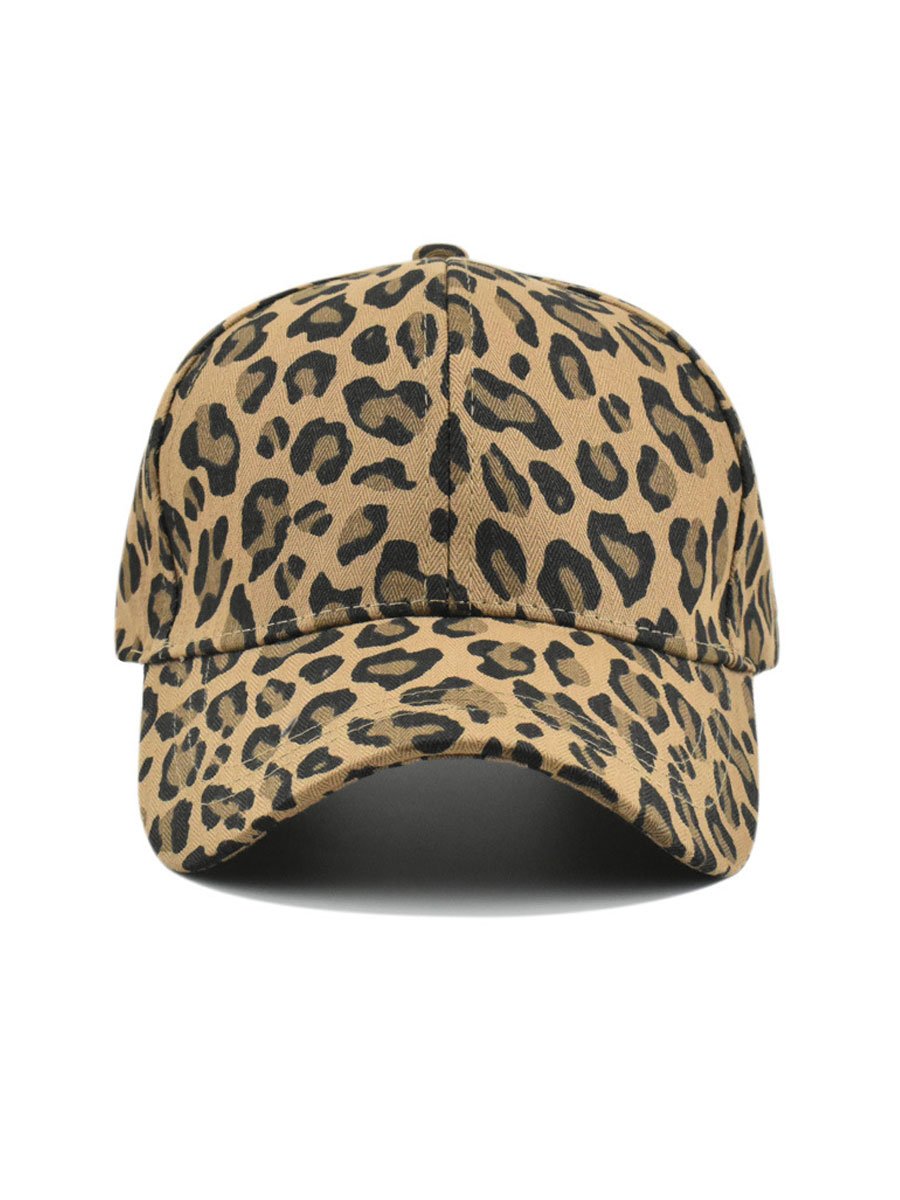 Olyra Women's Vintage Denim Leopard Print Baseball Cap, stylish and trendy headwear for casual outfits. 4
