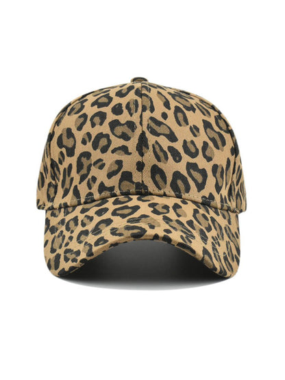 Olyra Women's Vintage Denim Leopard Print Baseball Cap, stylish and trendy headwear for casual outfits. 4