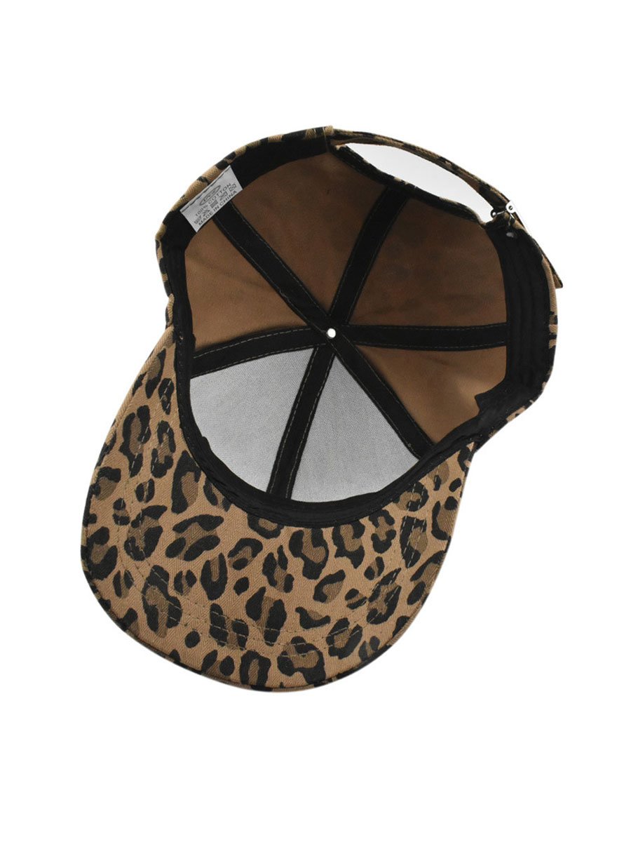 Olyra Women's Vintage Denim Leopard Print Baseball Cap, stylish and trendy headwear for casual outfits. 5