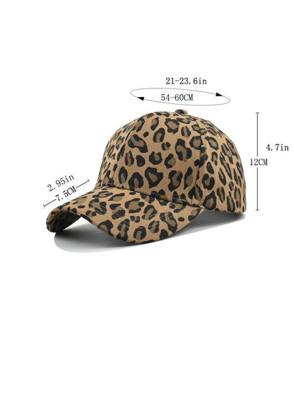 Olyra Women's Vintage Denim Leopard Print Baseball Cap, stylish and trendy headwear for casual outfits. 6