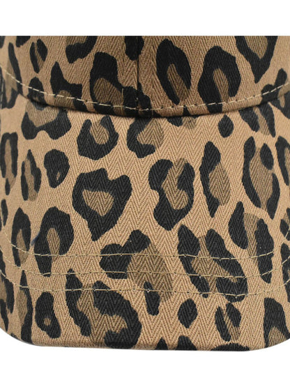 Olyra Women's Vintage Denim Leopard Print Baseball Cap, stylish and trendy headwear for casual outfits. 7