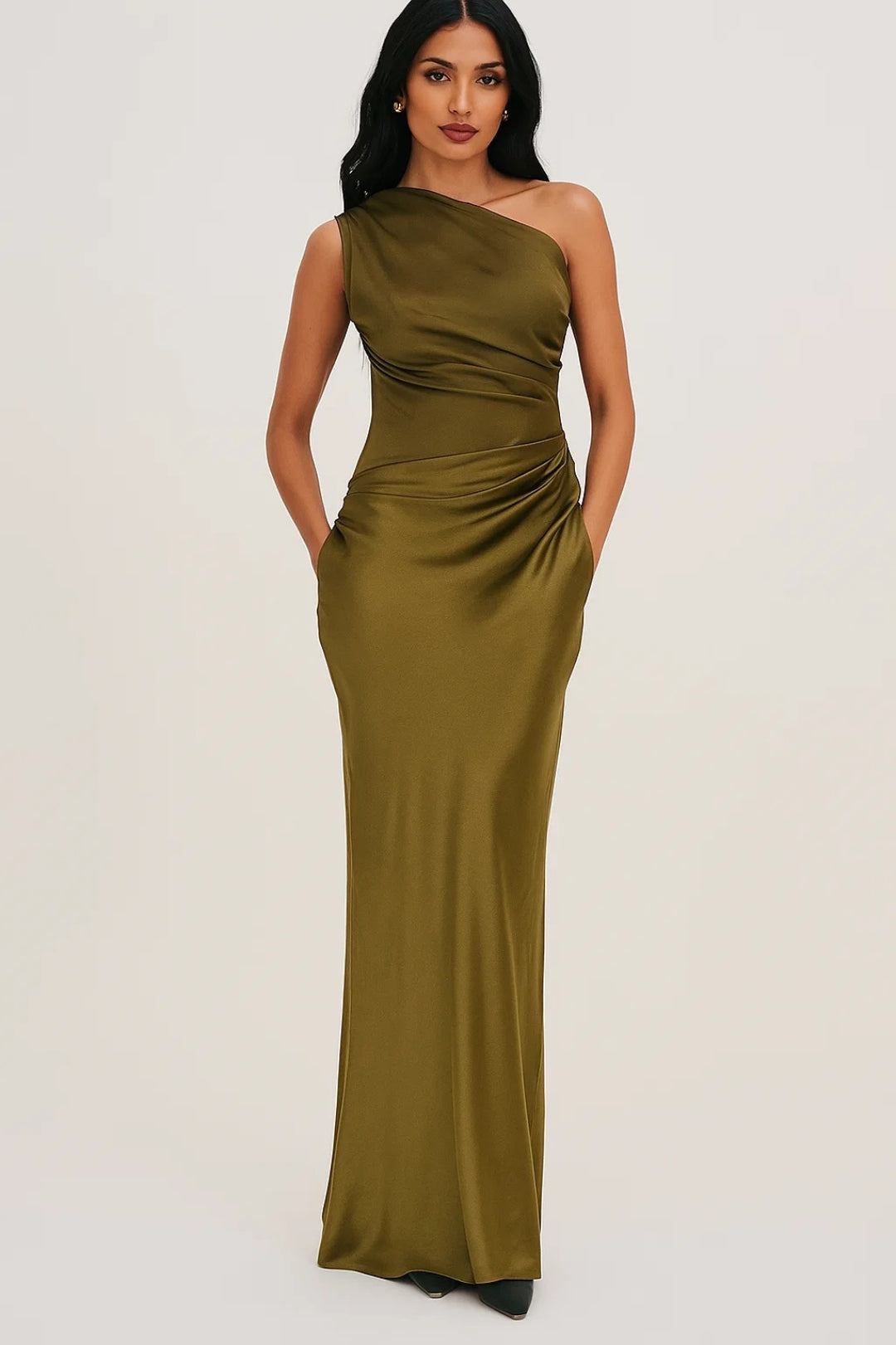 Oriana Women's Maxi Dress | Satin-Like Fabric, Body-Con Fit 2