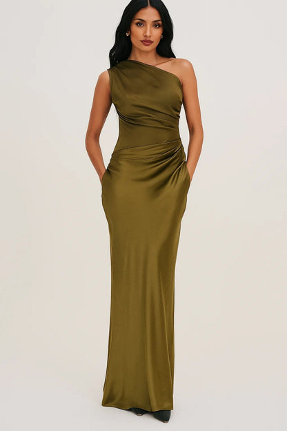 Oriana Women's Maxi Dress | Satin-Like Fabric, Body-Con Fit 2