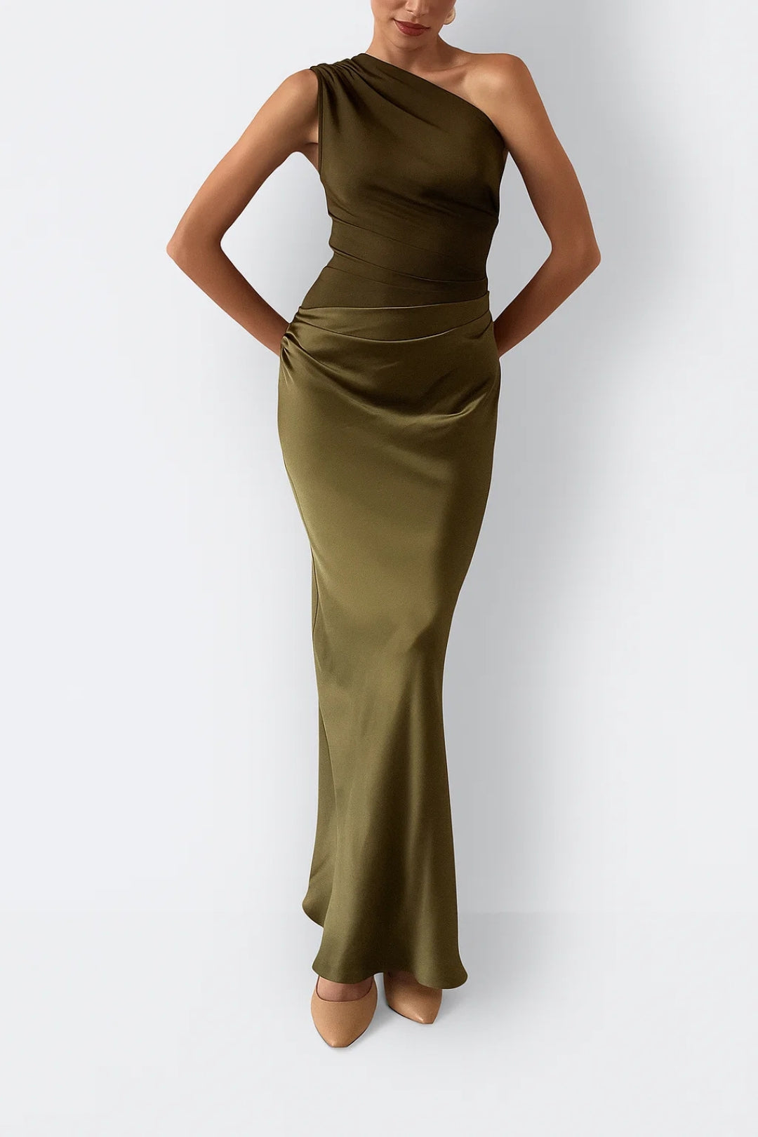 Oriana Women's Maxi Dress | Satin-Like Fabric, Body-Con Fit 3