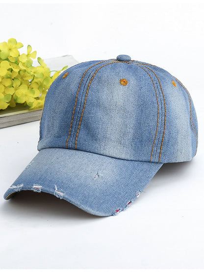 Oryos Women's Denim Baseball Cap with adjustable fit for comfort and sun protection, perfect for casual outings and outdoor activities. 2