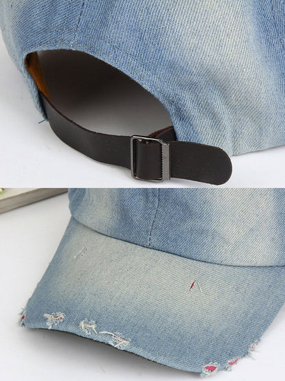 Oryos Women's Denim Baseball Cap with adjustable fit for comfort and sun protection, perfect for casual outings and outdoor activities. 5