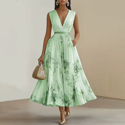 Plea Women's Maxi Dress | Floral Print, Adjustable Ribbon Waist 4