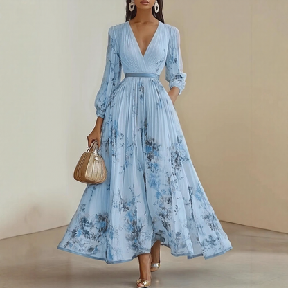 Plea Women's Maxi Dress | Floral Print, Adjustable Ribbon Waist 5