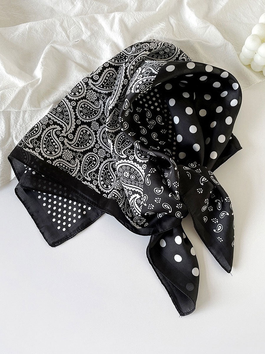 Rita Women's Satin Scarf featuring a Bohemian Paisley Print, perfect for versatile styling and adding a touch of elegance to any outfit. 0