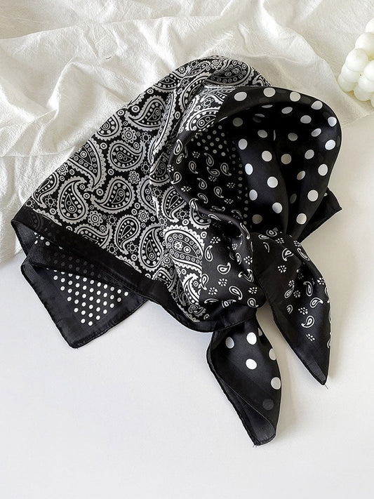 Rita Women's Satin Scarf featuring a Bohemian Paisley Print, perfect for versatile styling and adding a touch of elegance to any outfit. 0