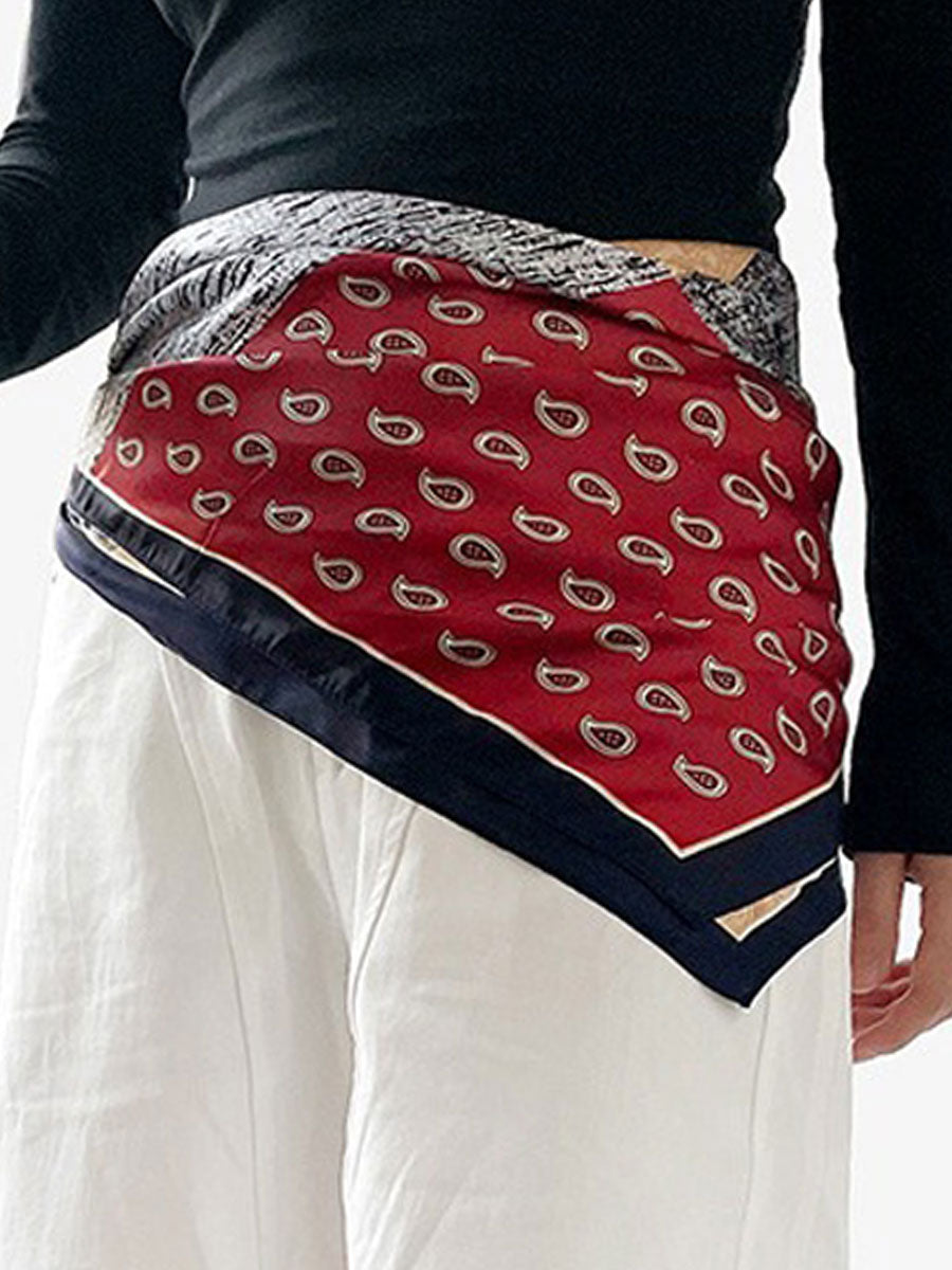 Rita Women's Satin Scarf featuring a Bohemian Paisley Print, perfect for versatile styling and adding a touch of elegance to any outfit. 2