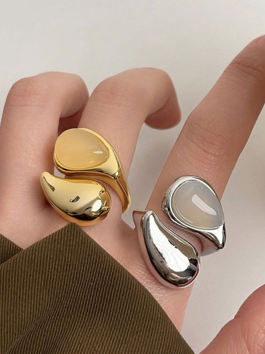 Tara Women's Open Ring featuring a minimalist design in transparent resin, perfect for stylish everyday wear. 1