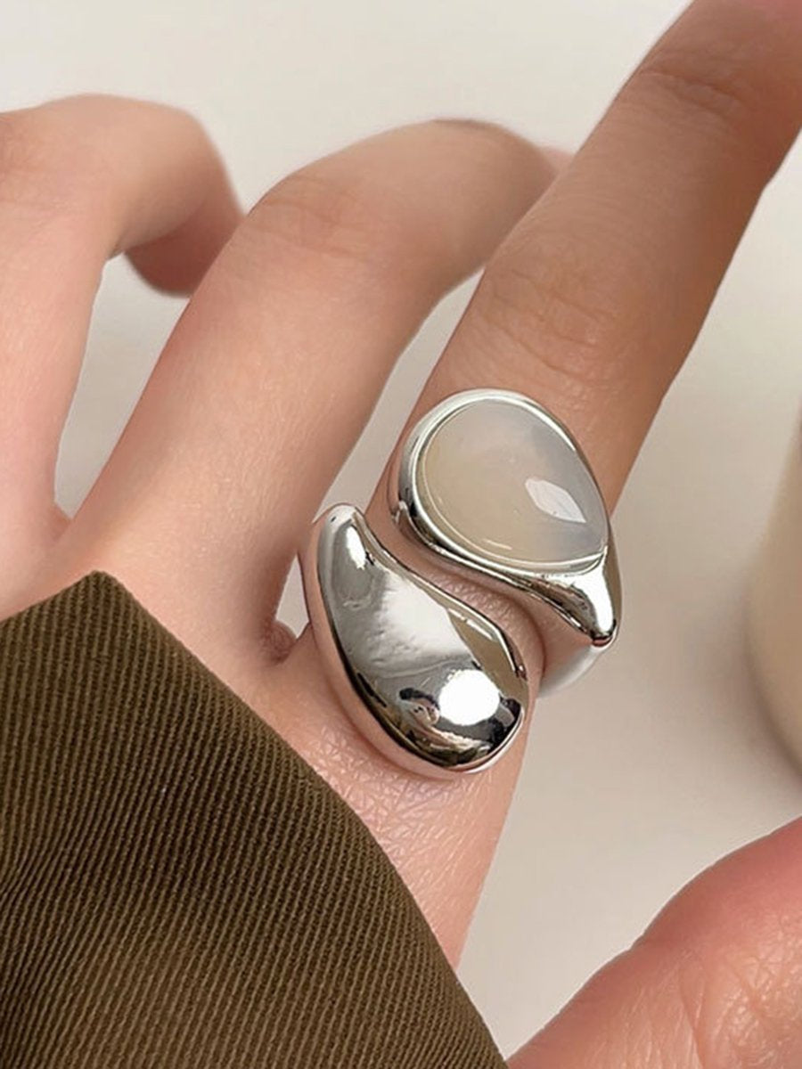 Tara Women's Open Ring featuring a minimalist design in transparent resin, perfect for stylish everyday wear. 2